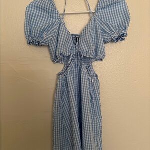 H&M Light Blue Gingham Dress